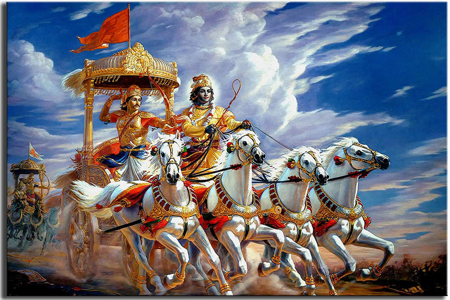Krishna and Arjuna on the chariot