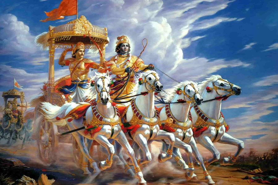 Krishna and Arjuna on the chariot